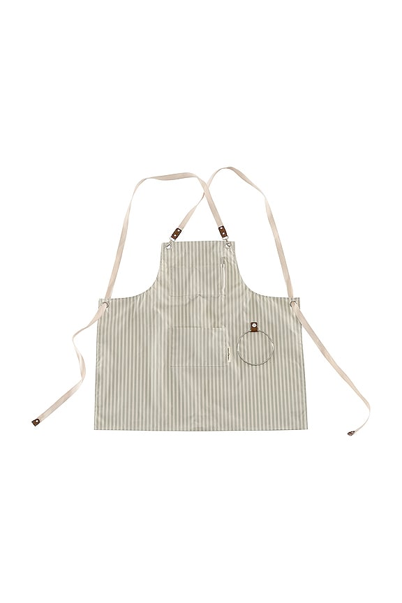 view 1 of 2 MOTIF GÉOMÉTRIQUE APRON in Laurens Sage Stripe