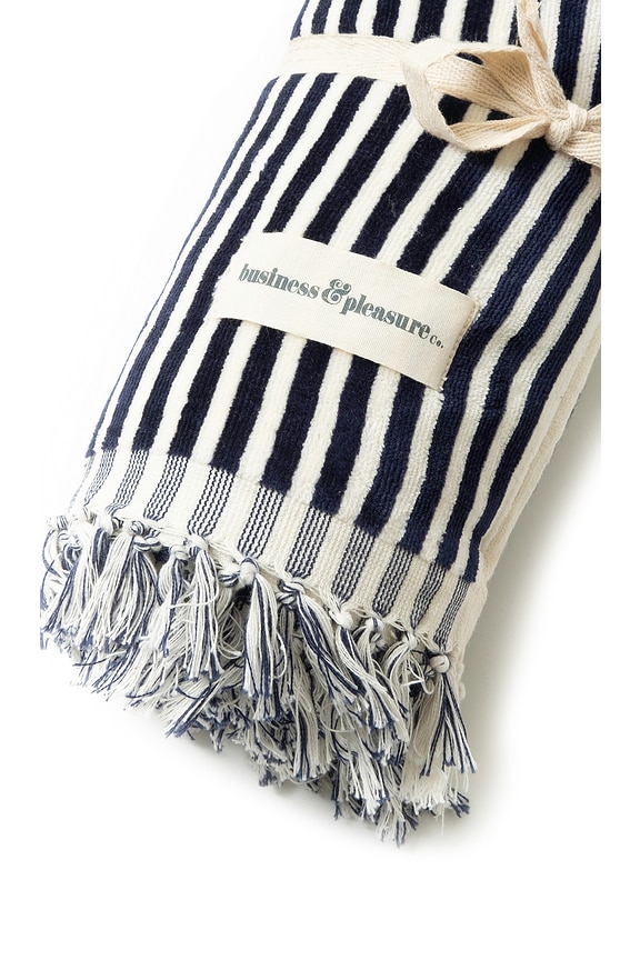 view 2 of 3 SERVIETTE BEACH in Lauren's Navy Stripe