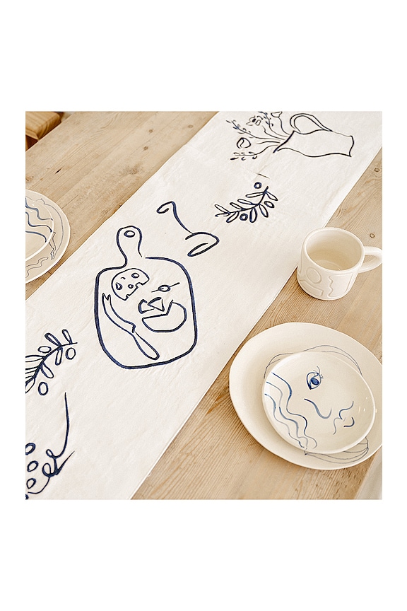 view 2 of 2 CHEMIN DE TABLE TABLE RUNNER in Laurens Navy Stripe