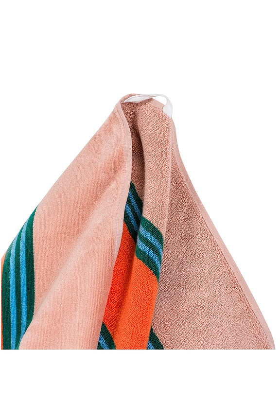 view 2 of 3 Beach Towel in Bistro Dusty Pink Stripe