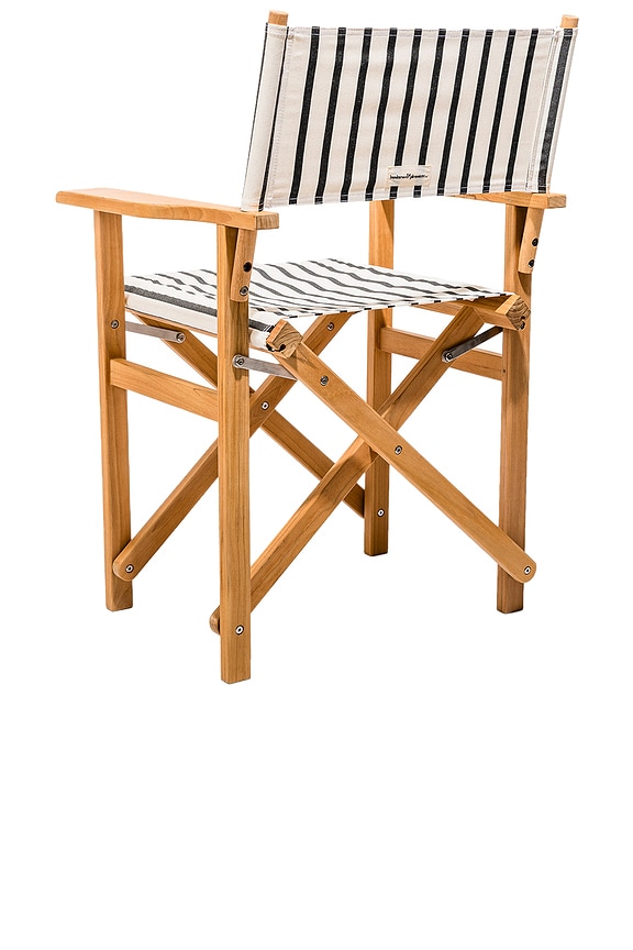 view 2 of 9 Directors Chair Table in Monaco Black Stripe