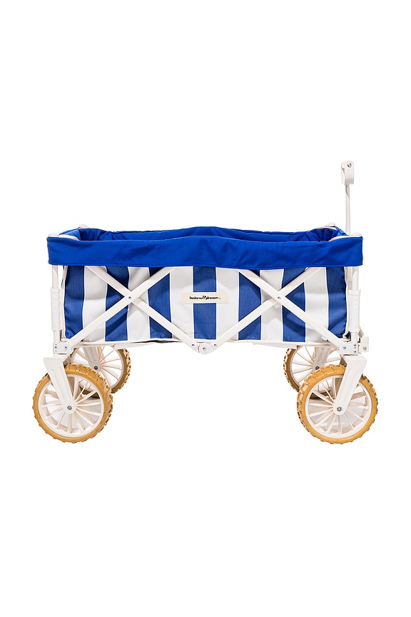 view 2 of 7 Folding Beach Cart in Crew Mediterranean Blue Stripe