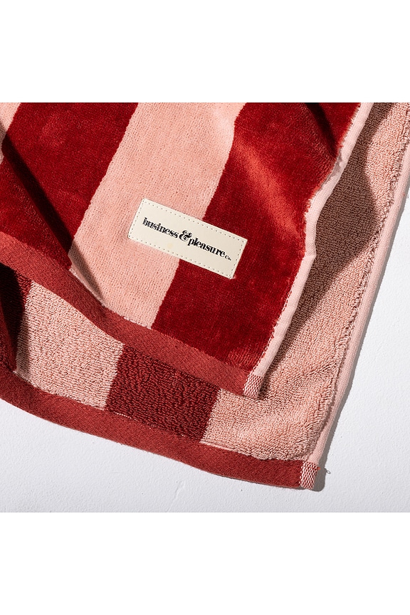 view 2 of 2 MANTA PLAYA BEACH BLANKET in Terry Terracotta Stripe