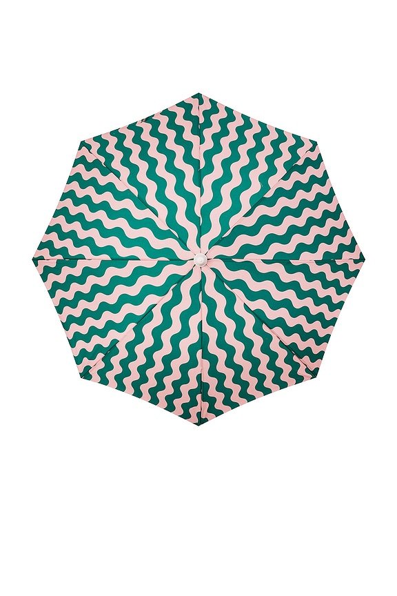 view 2 of 5 PARAGUAS HOLIDAY UMBRELLA in Ocean Green And Pink Stripe