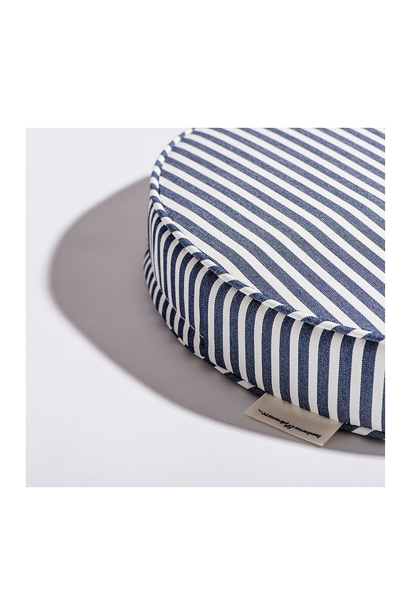 view 2 of 5 Circular Pillow in Laurens Navy Stripe