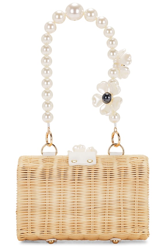 view 2 of 4 BOLSO DE MANO CON FLORES PAGE in Natural Pearl