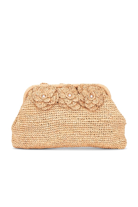 view 2 of 4 КЛАТЧ С ЦВЕТОЧНЫМ ПРИНТОМ FLORIAN in Honey