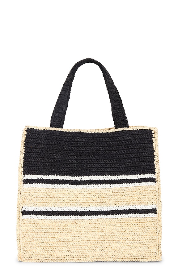 view 2 of 4 Hola Beaches Boxy Tote in Natural, Black, & White
