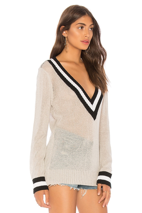 view 2 of 4 Bobbie V Neck Sweater in Light Grey Multi