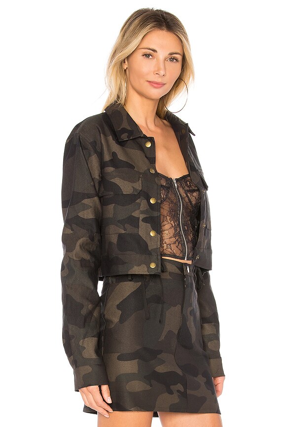view 2 of 4 Hunter Camo Crop Jacket in Olive Multi
