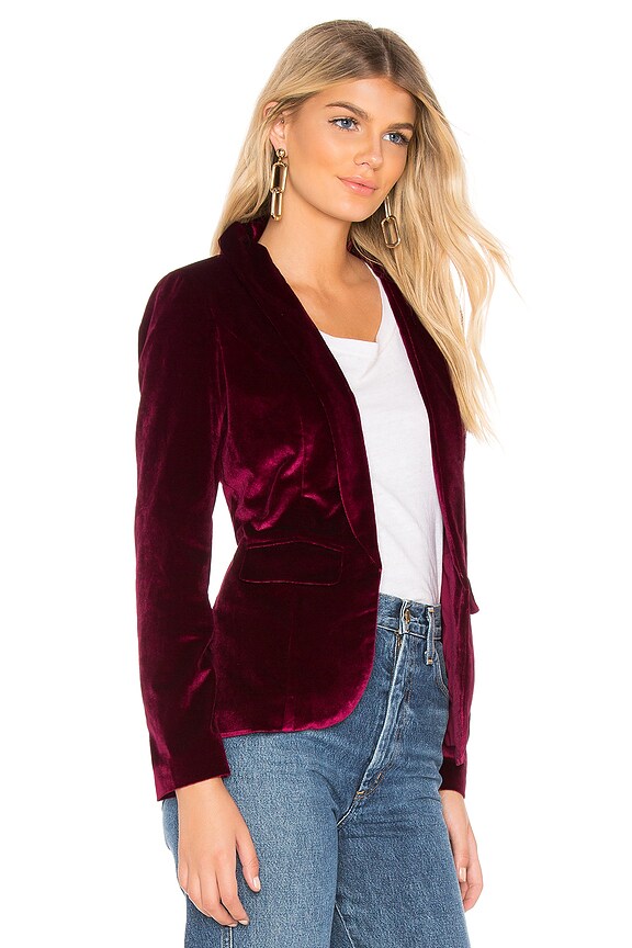 view 2 of 4 Miram Velvet Blazer in Wine