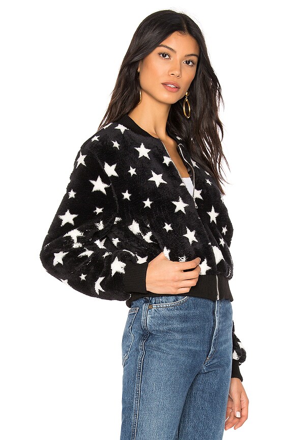 view 2 of 4 KAROLINA 모조 퍼 자켓 in Black & White