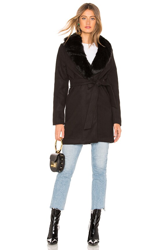 view 2 of 5 Natasha Fur Trench Coat in Black