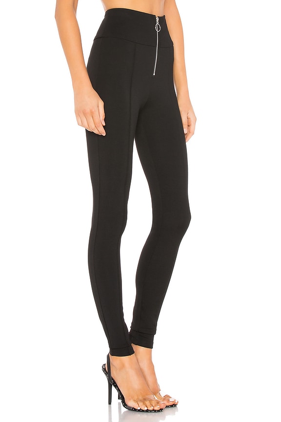 view 2 of 4 Lacey Front Zip Ponte Legging in Black