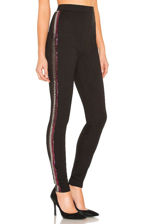 view 2 of 5 Normani Stripe Sequin Stripe Legging in Black Multi