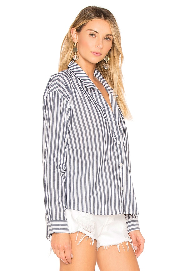 view 2 of 4 Kelly Striped Button Up in Navy Stripe
