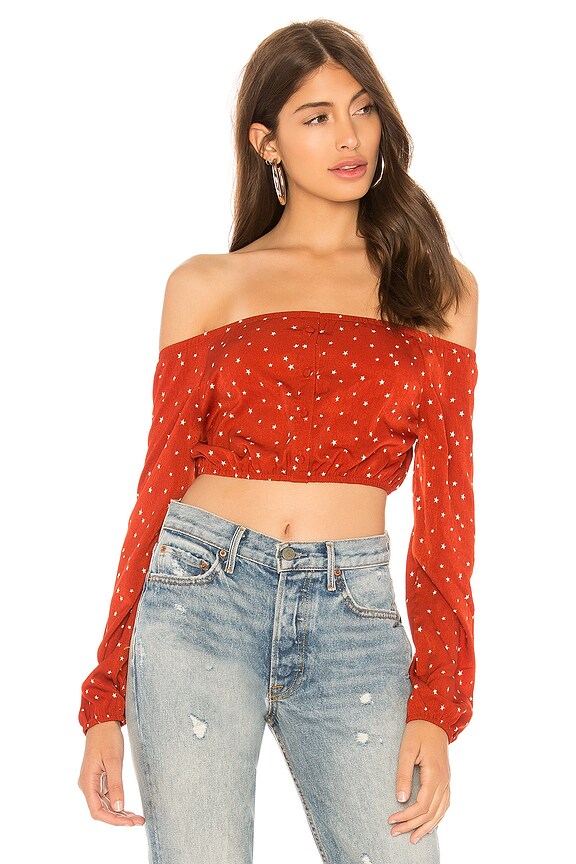 view 1 of 4 Regan Crop Top in Rust Star