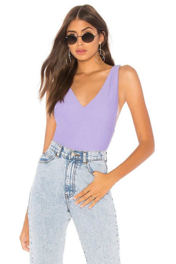 view 1 of 5 Bethany Scoop Back Bodysuit in Purple