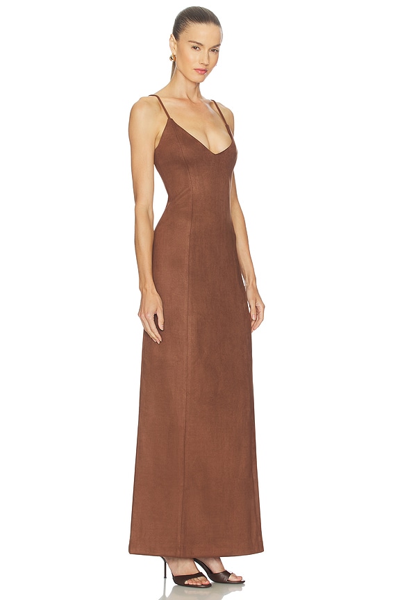 view 2 of 3 Gabriela Faux Suede Maxi Dress in Mousse