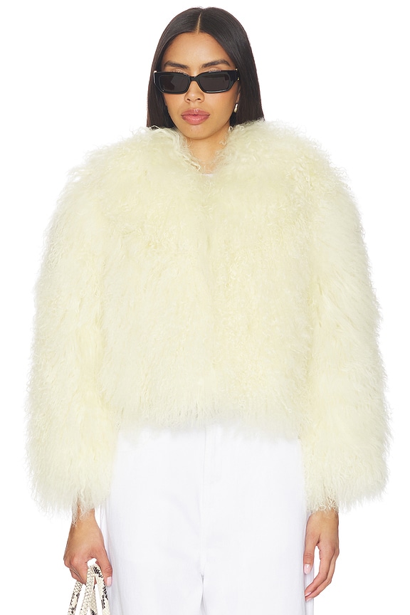 view 2 of 5 CHAQUETA PIEL GEORGINA in Pale Yellow