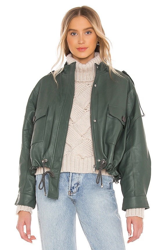 view 1 of 5 Savannah Leather Jacket in Teal