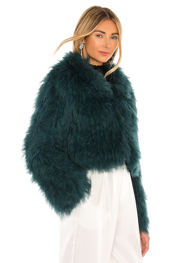 view 2 of 4 London Fur Jacket in Emerald