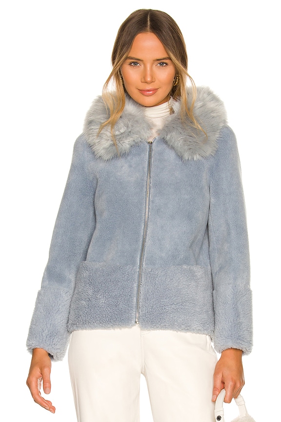 view 2 of 5 Maya Teddy Jacket in Pale Blue