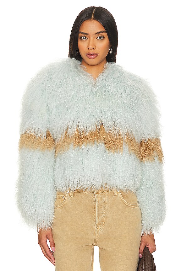 view 2 of 5 Georgina Jacket in Powderblue/tan
