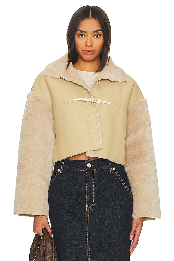 view 2 of 5 Mollie Faux Leather Jacket in Caramel