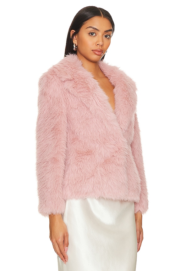 view 2 of 4 Arianna Faux Fur Jacket in Dusty Pink