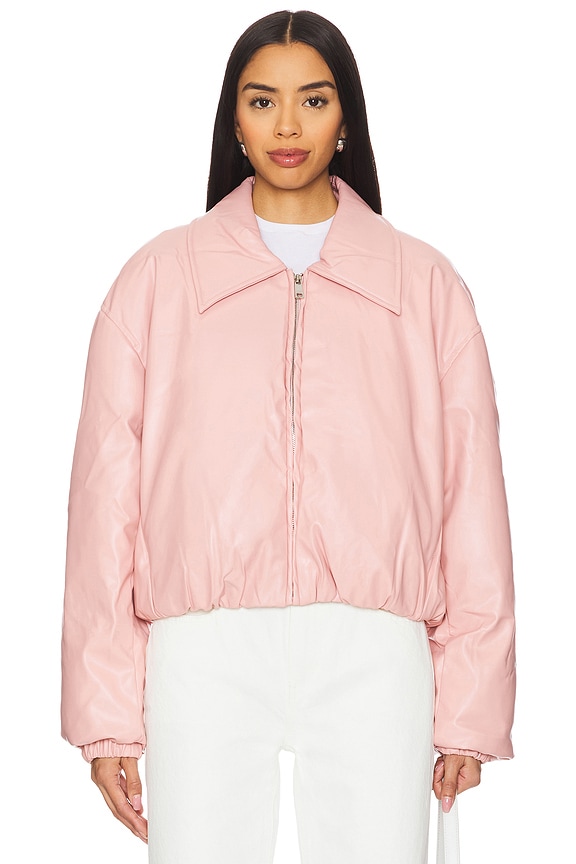 view 2 of 5 КОЖАНАЯ КУРТКА-БОМБЕР ELSA in Powder Pink
