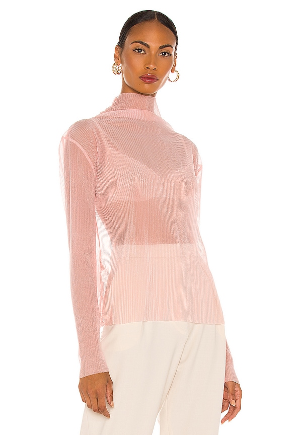 view 2 of 4 Zula Sheer Skivvy Top in Pink