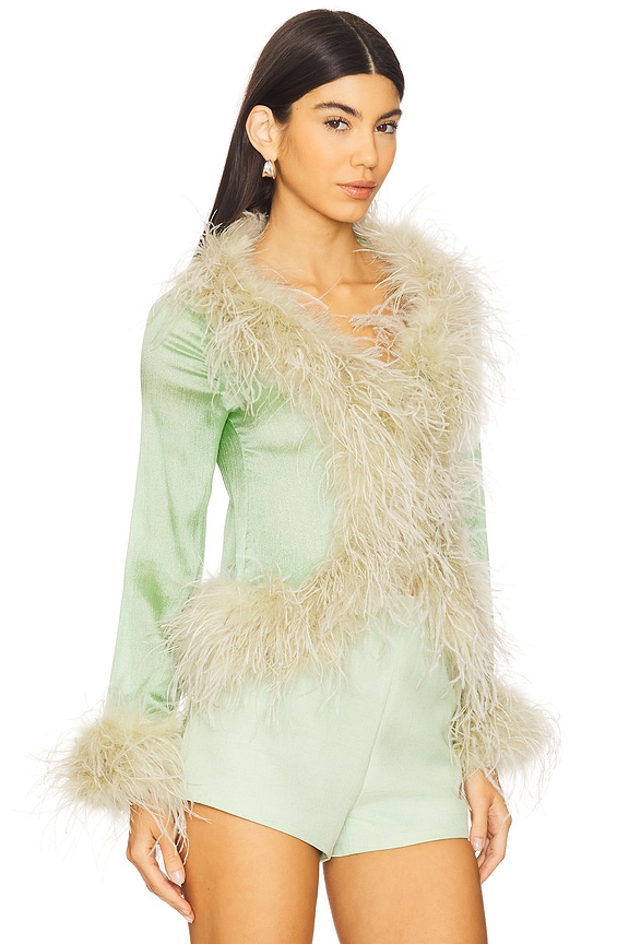 view 2 of 4 Gigi Feather Blouse in Pistachio