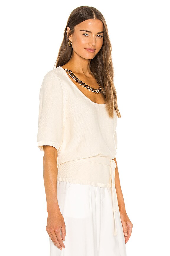 view 2 of 4 Cara Chain Knit Top in Soft Cream