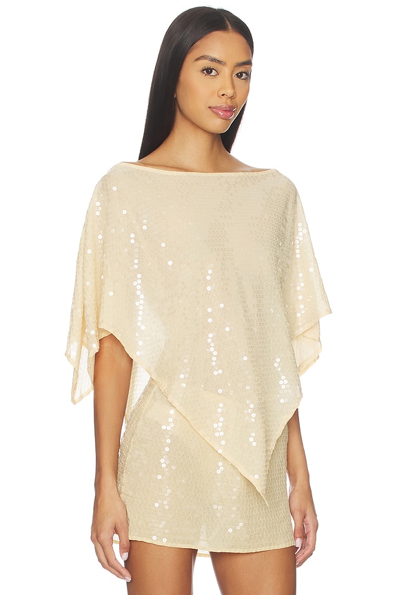 view 2 of 5 Honeycrisp Sequin Poncho in Desert Sequin