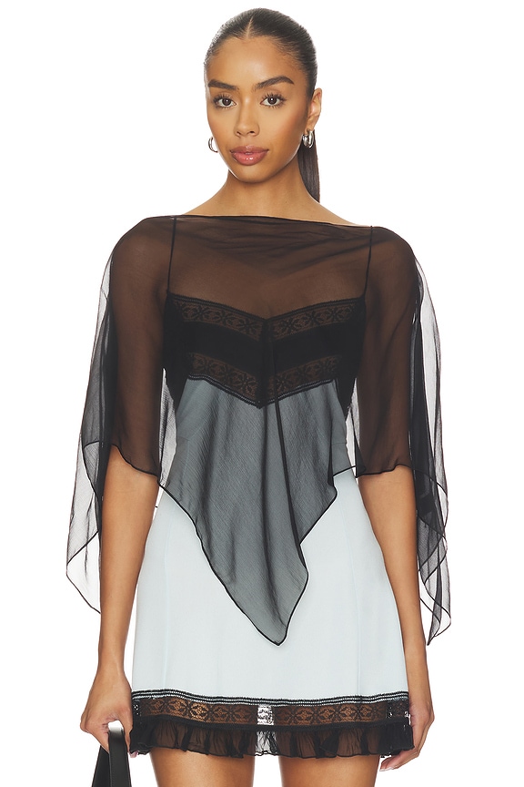 view 2 of 5 Honeycrisp Poncho in Black