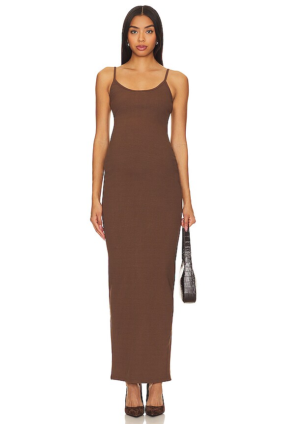 view 2 of 5 Maxi Rib Maternity Dress in Brown