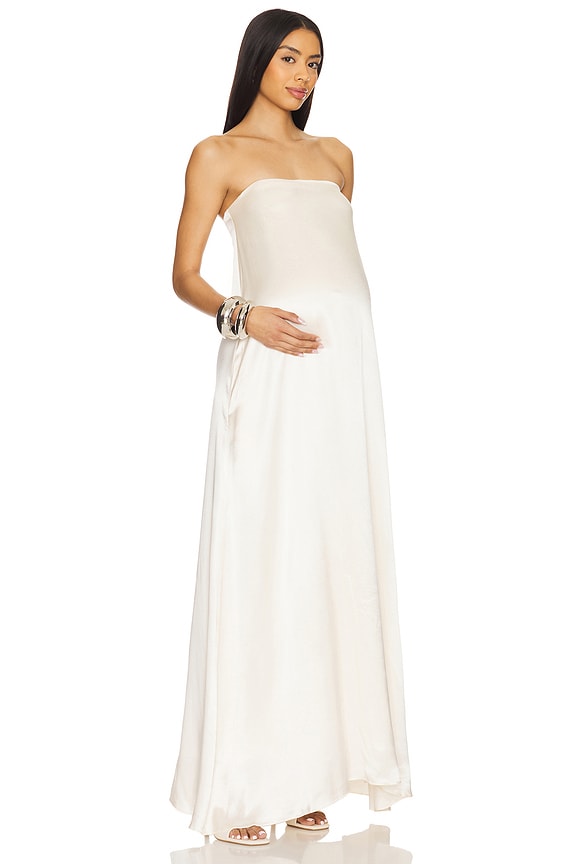 view 1 of 4 Brushed Satin Gown in Ivory