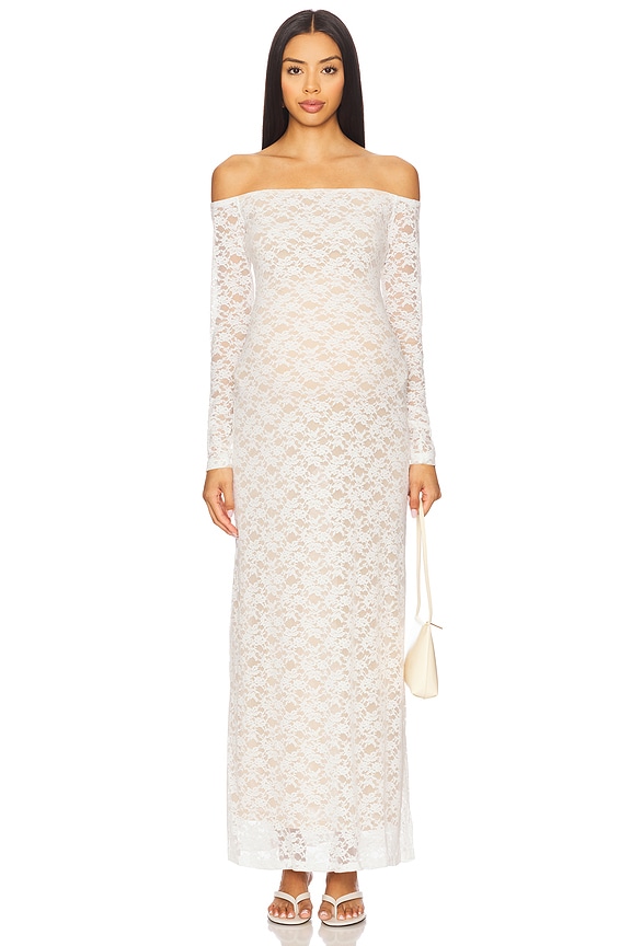 view 2 of 3 Off The Shoulder Lace Dress in Ivory
