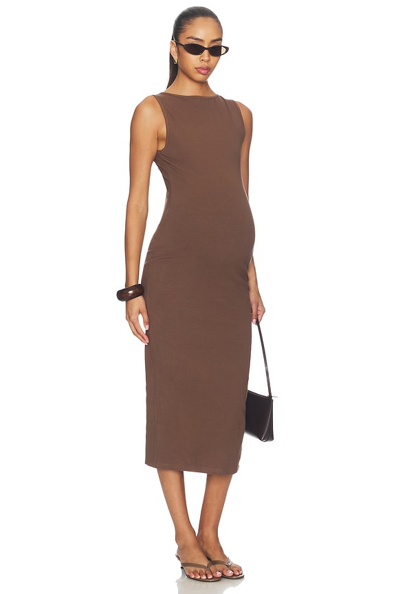 view 1 of 3 VESTIDO MIDI in Brown