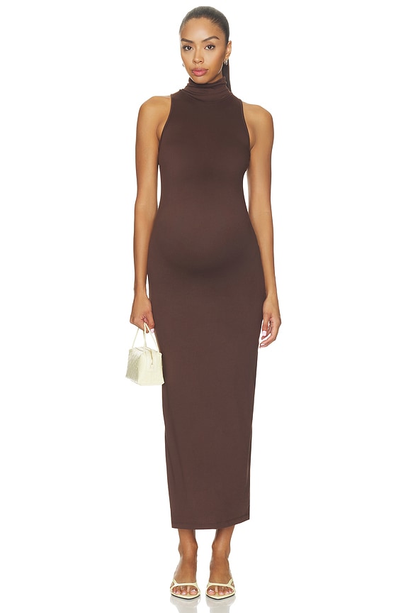 view 2 of 3 ROBE MAXI PRÈS DU CORPS THE SERENA in Chocolate