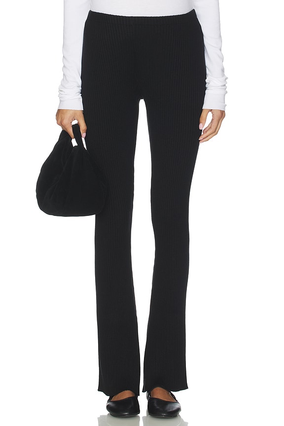 view 2 of 6 Cozy Knit Flare Pant in Black