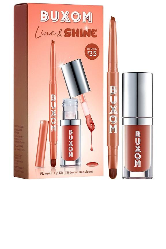 view 1 of 8 Line & Shine Lip Oil & Lip Liner Duo in Smooth Spice & Moscow Mule