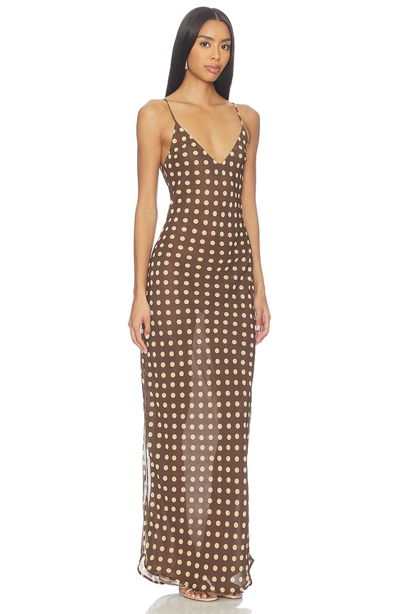 view 2 of 3 ROBE JORDAN LONG in Chocolate Brown & Yellow