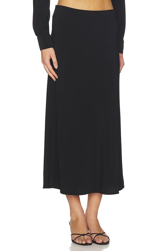 view 2 of 6 The Jessie Slip Maxi Skirt in Black