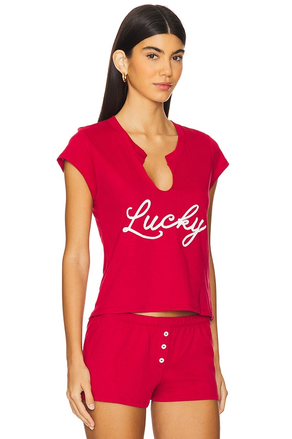 view 2 of 4 CAMISETA GRÁFICA DE MANGA CORTA LUCKY in Red