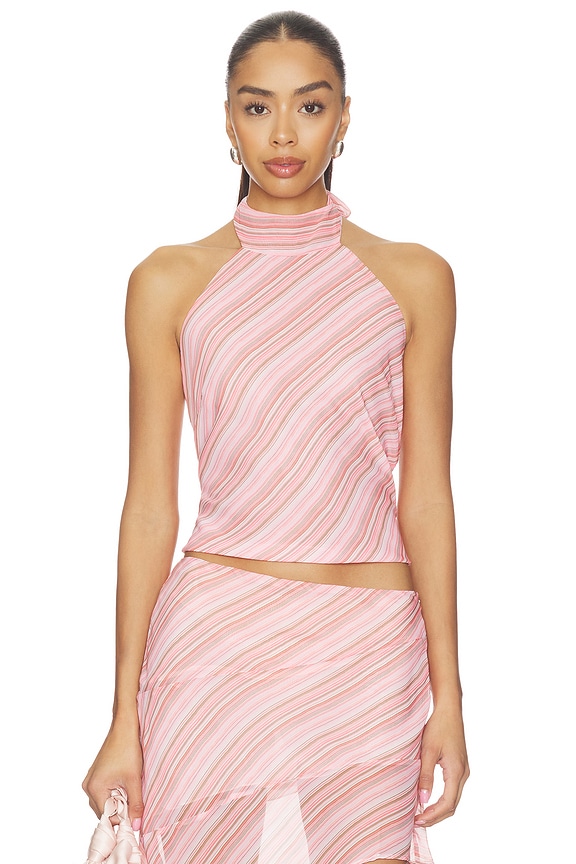 view 1 of 5 The Piper Top in Pink Stripe