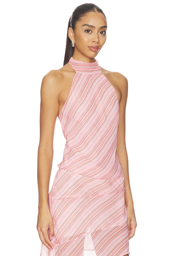 view 2 of 5 The Piper Top in Pink Stripe