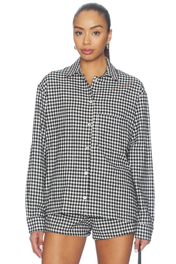 view 2 of 6 The Olive Flannel in Black & White