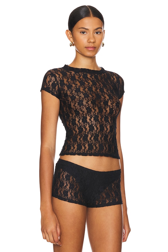 view 2 of 4 The Ella Top in Black Lace